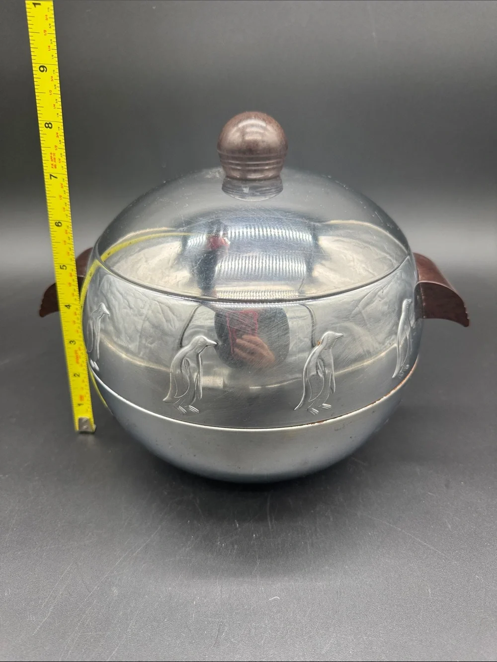 WEST BEND Penguin Hot Cold Chrome Ice Bucket Server Vintage